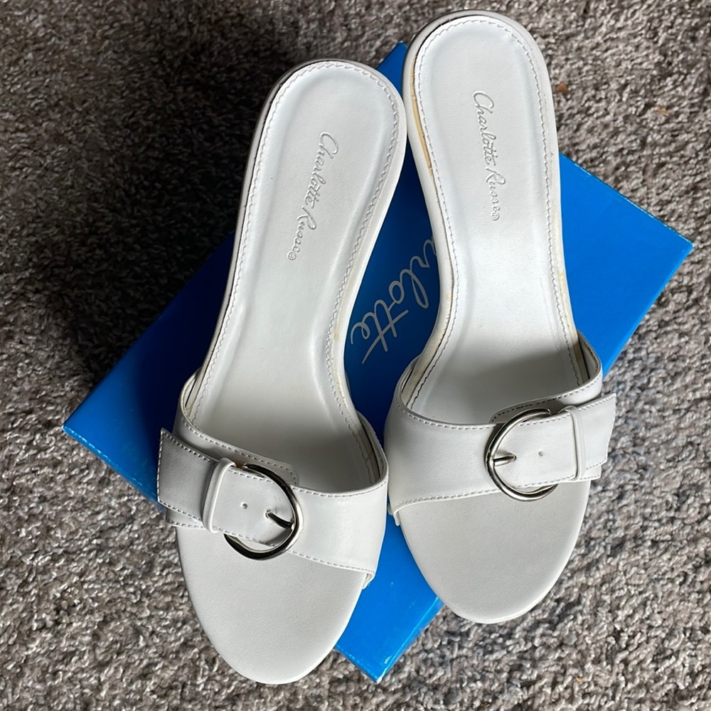 Charlotte Russe white heels size 7